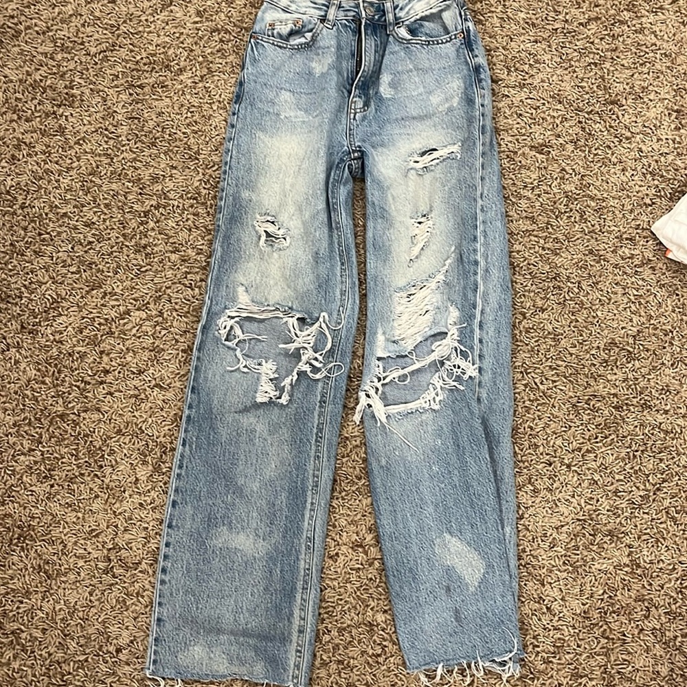 pacsun ripped jeans with destressed design